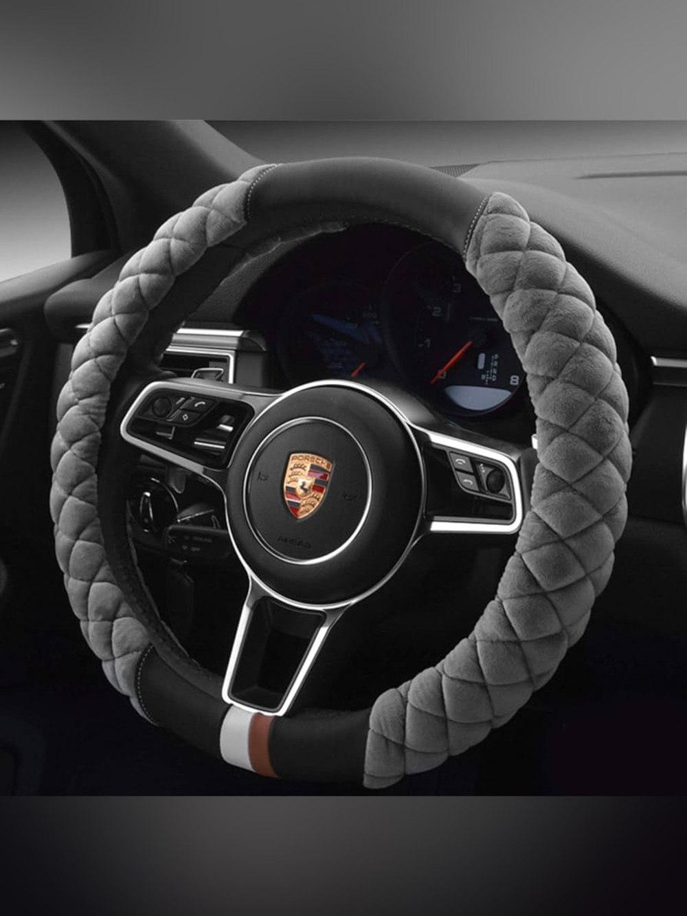 HAOKAY Luxury Fluffy Steering Wheel Cover for Men Women,Soft Warm Short Plush